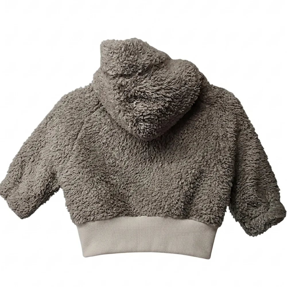 Patagonia Baby Los Gatos Taupe Button Up Fleece Hoodie Sz 6mos Infant